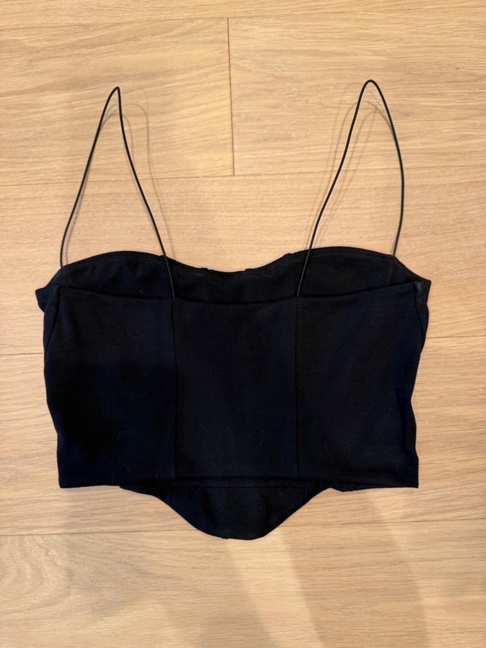 Joah Brown Black Structured Corset Crop Top - Picture 2 of 3